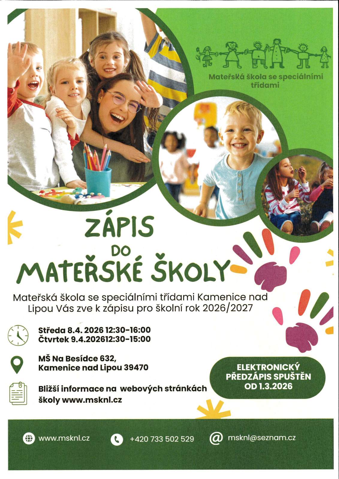 Zápis dětí do mateřské školy