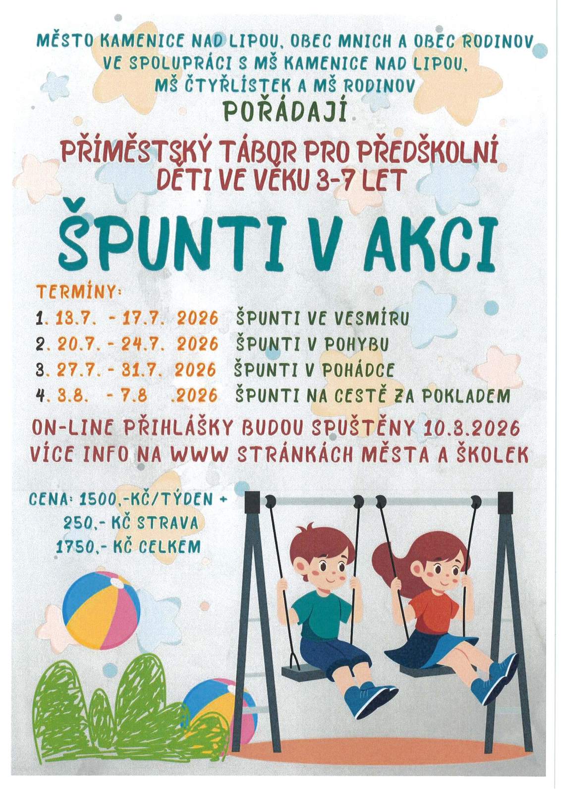 Příměstský tábor „Špunti v akci“ v době uzavření MŠ